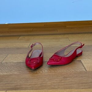 Nordstrom Red Slingback Flats